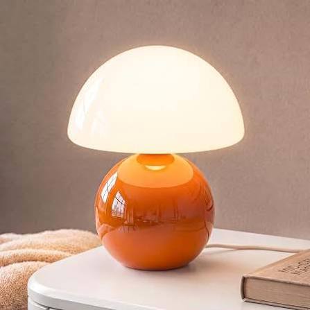 Orange mushroom lamp